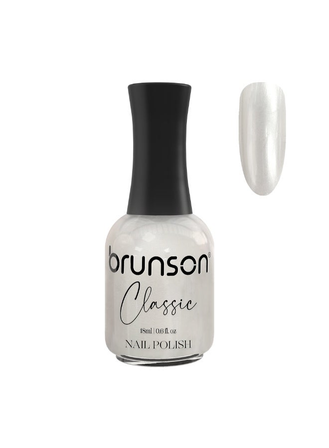 Brunson Classic Nail Polish 18ml Fast Dry Nail Lacquer Nail Harderner Normal Polish Glossy Gel Effect Quick Air Dry Long-Lasting Natural Nail Enamel Salon Quality Manicure Pedicure Regular Polish - Image 1